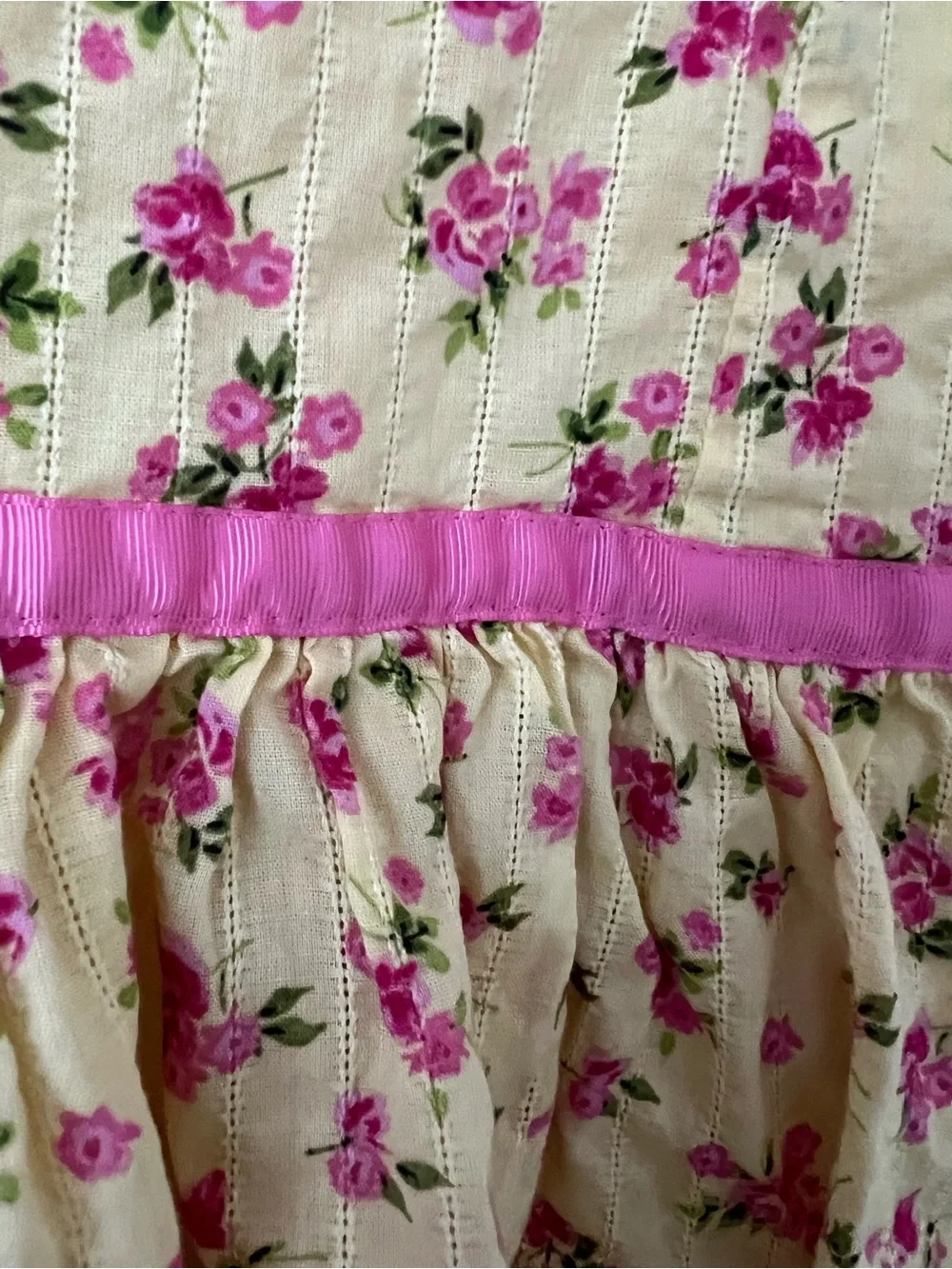 Zunie | Girl 100% Cotton Butter Yellow Summer Sundress Pink Floral Pattern Sz XS